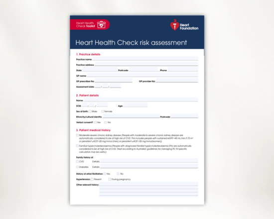 Templates to conduct Heart Health Checks resource 
