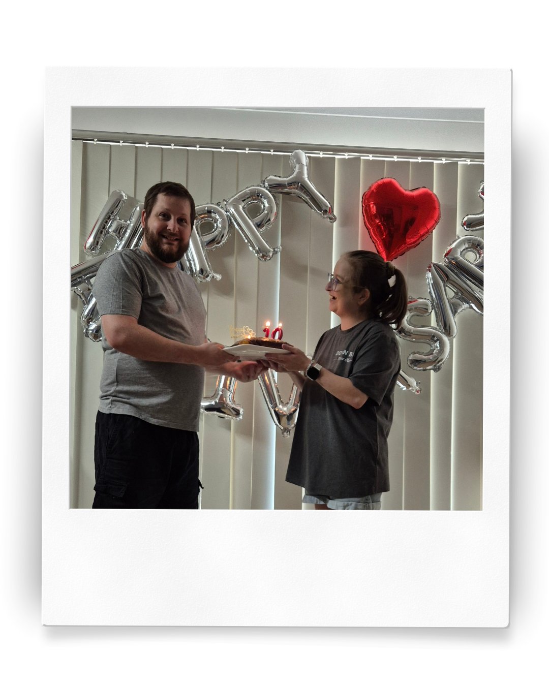 Taiya and her husband celebrating their anniversary