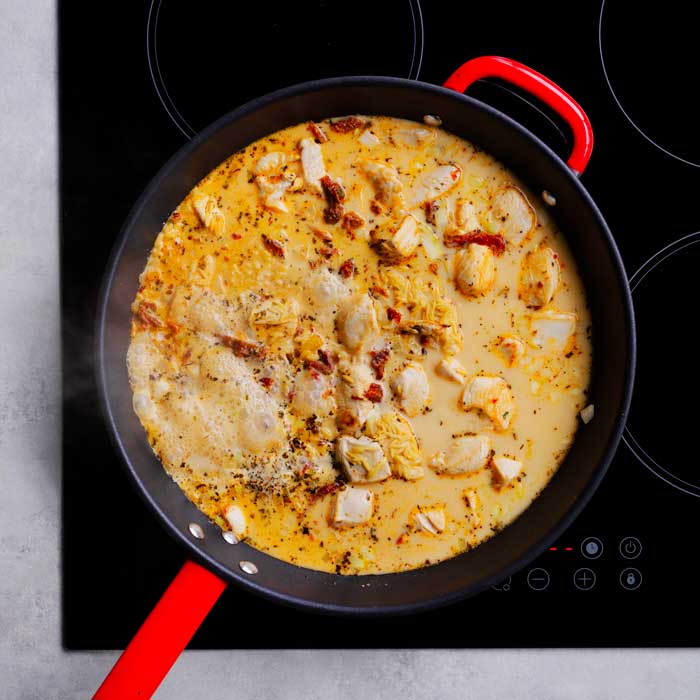 cooking with risoni, stock, milk and water
