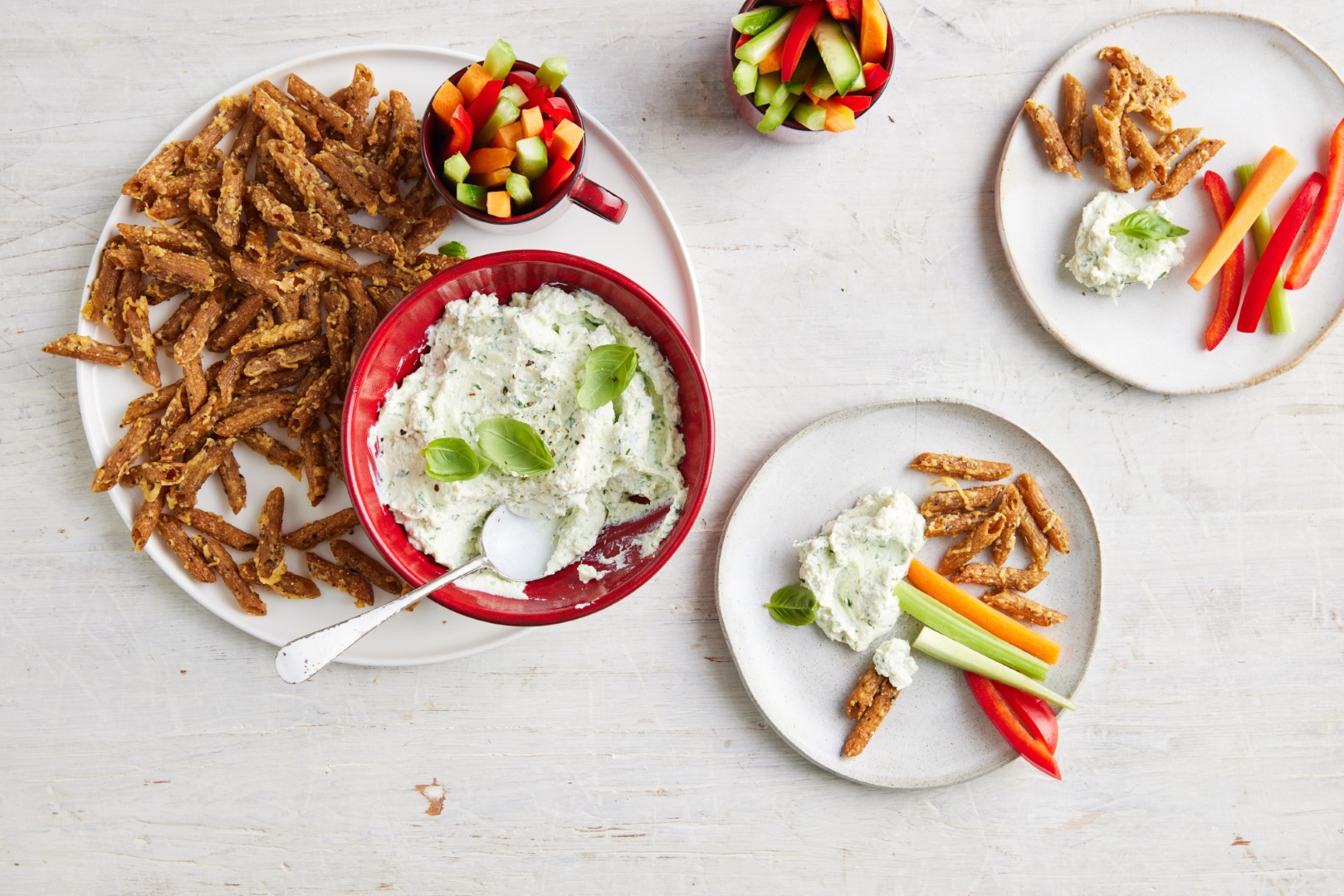 Air fryer pasta chips with dip 