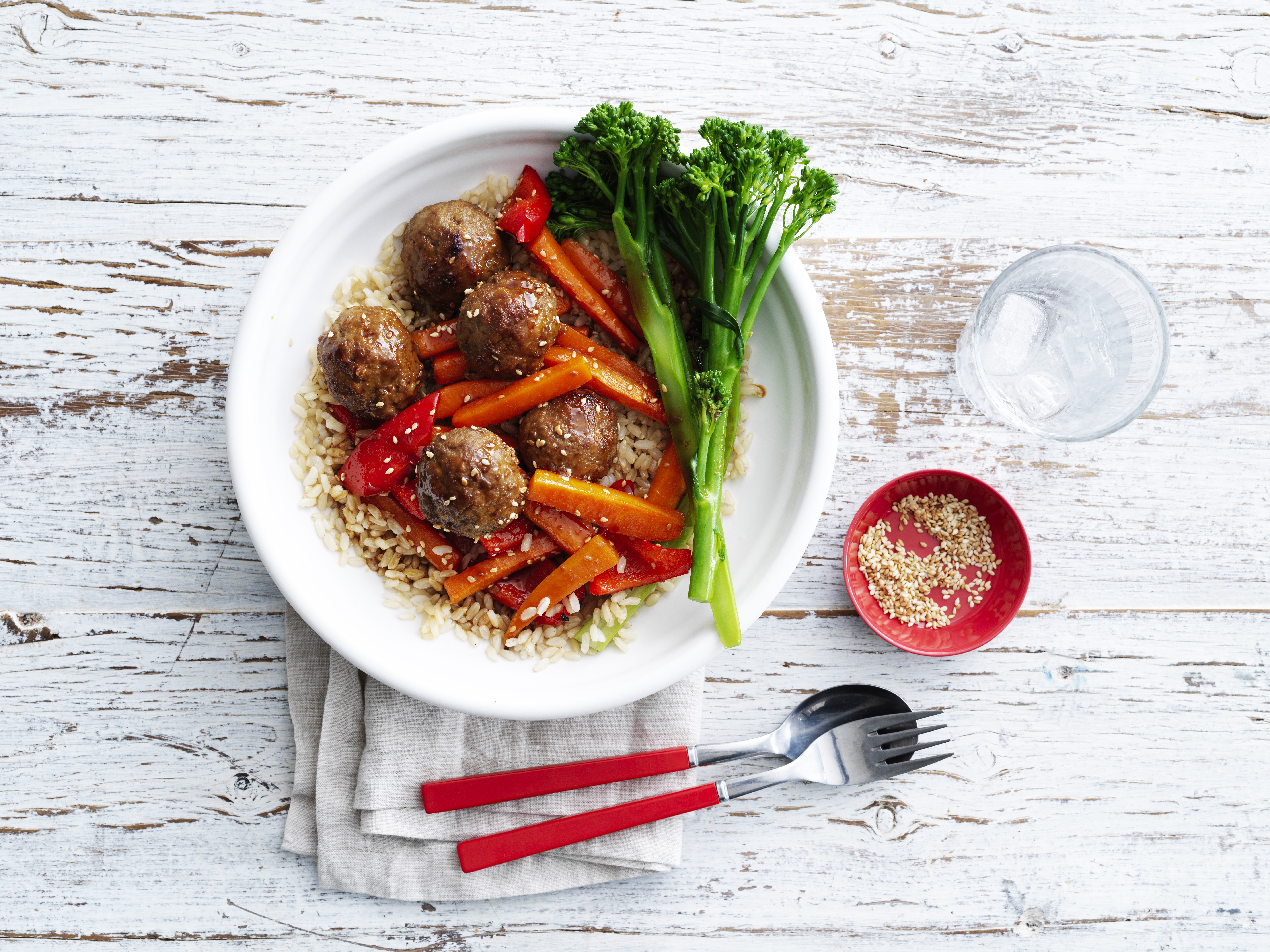 one-pan-honey-soy-meatball-bake