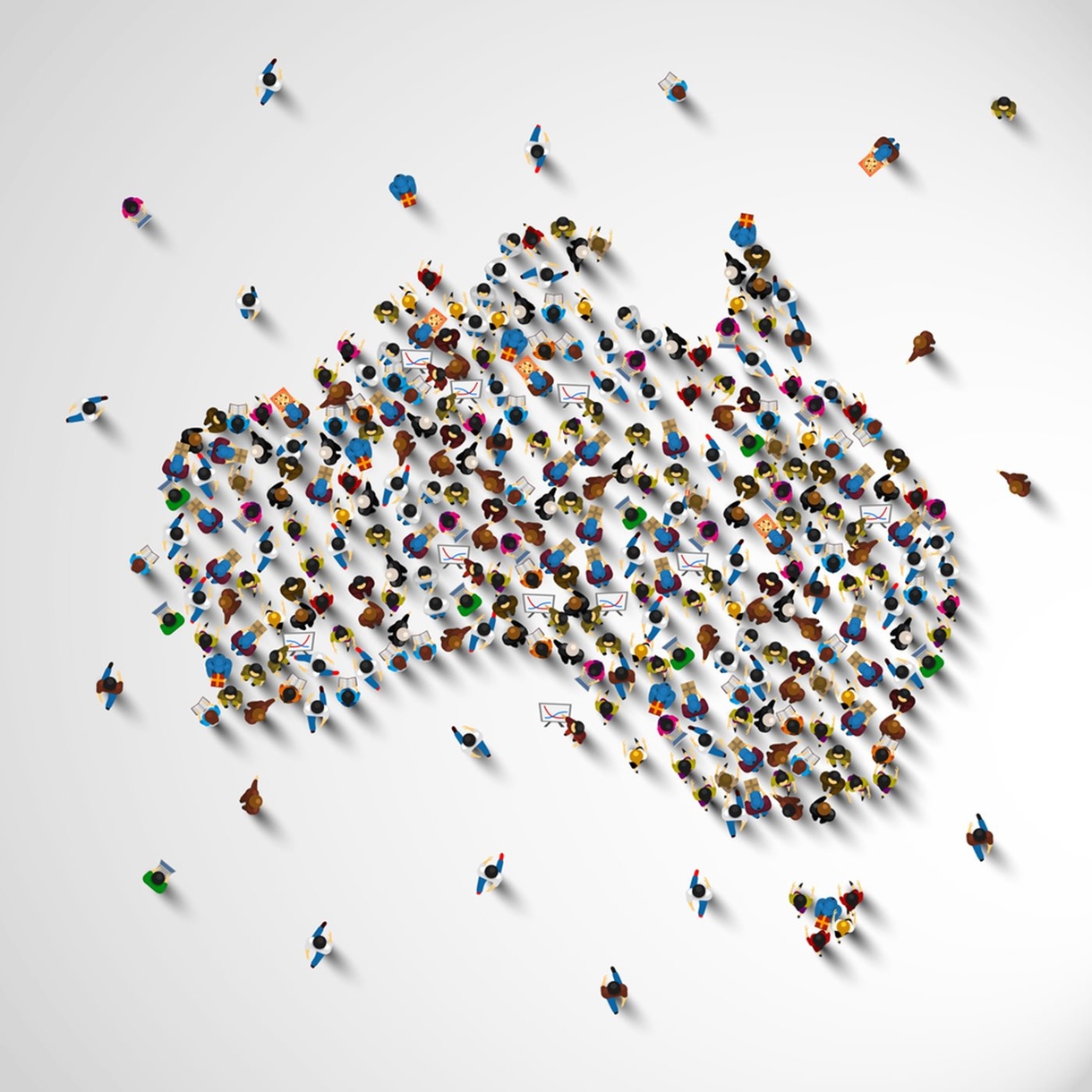 Vector illustration of Australia's map shape.