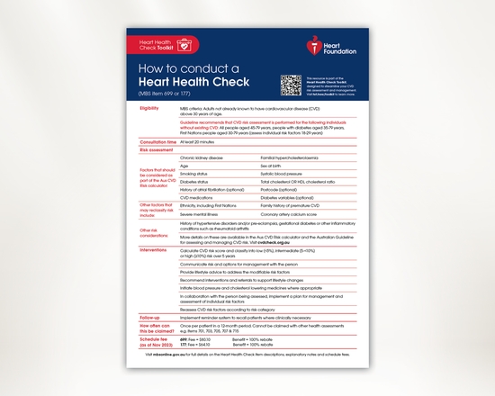 Screen grab from page 2 of the How to conduct a Heart Health Check resource download