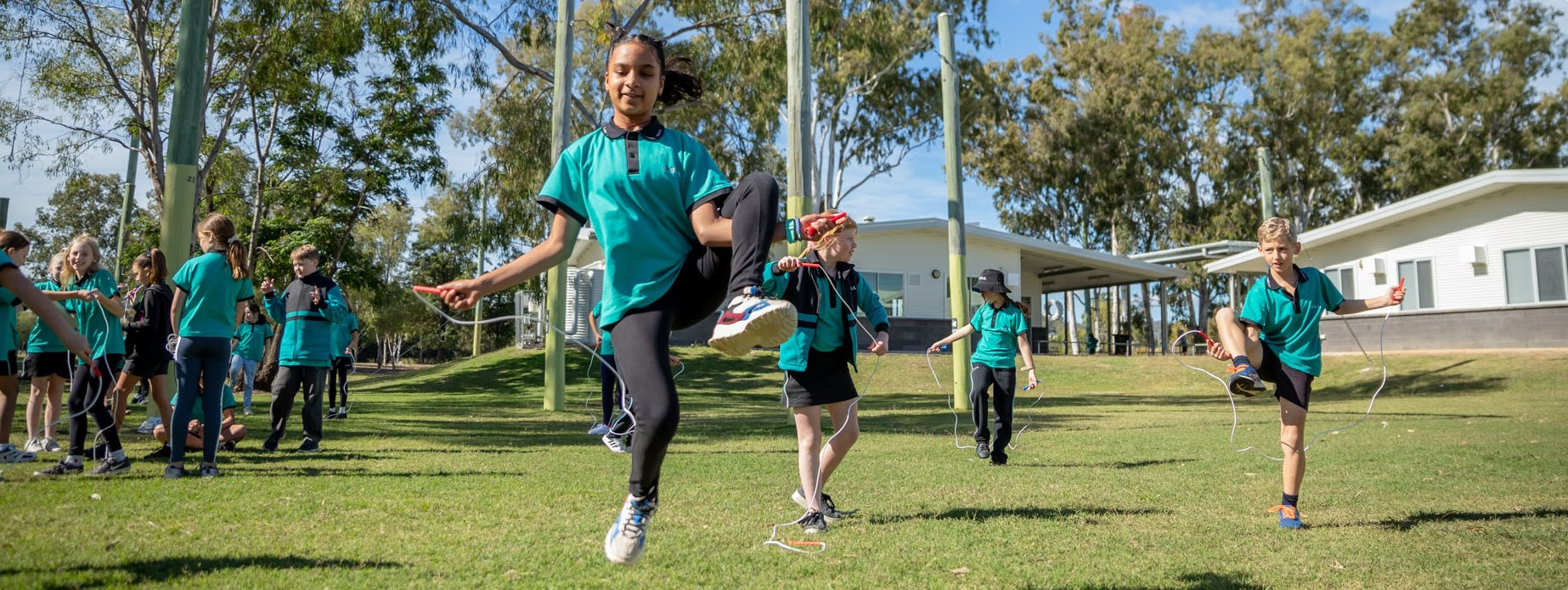 School girls skipping celebrating 40 years of Jump Rope for Heart