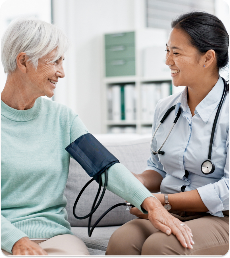 Doctor and patient getting a heart exam 
