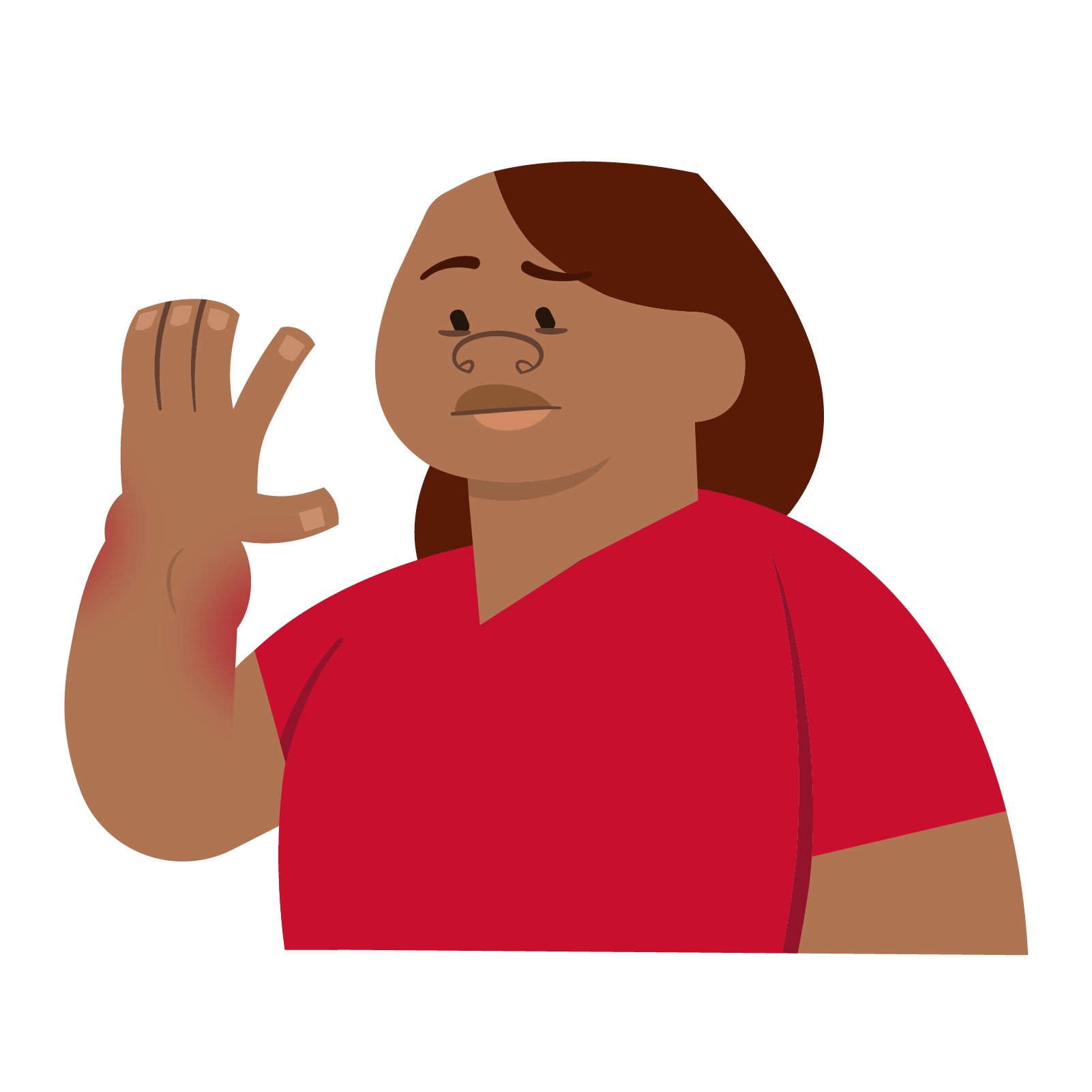 Icon of a person with inflamed pain in joint