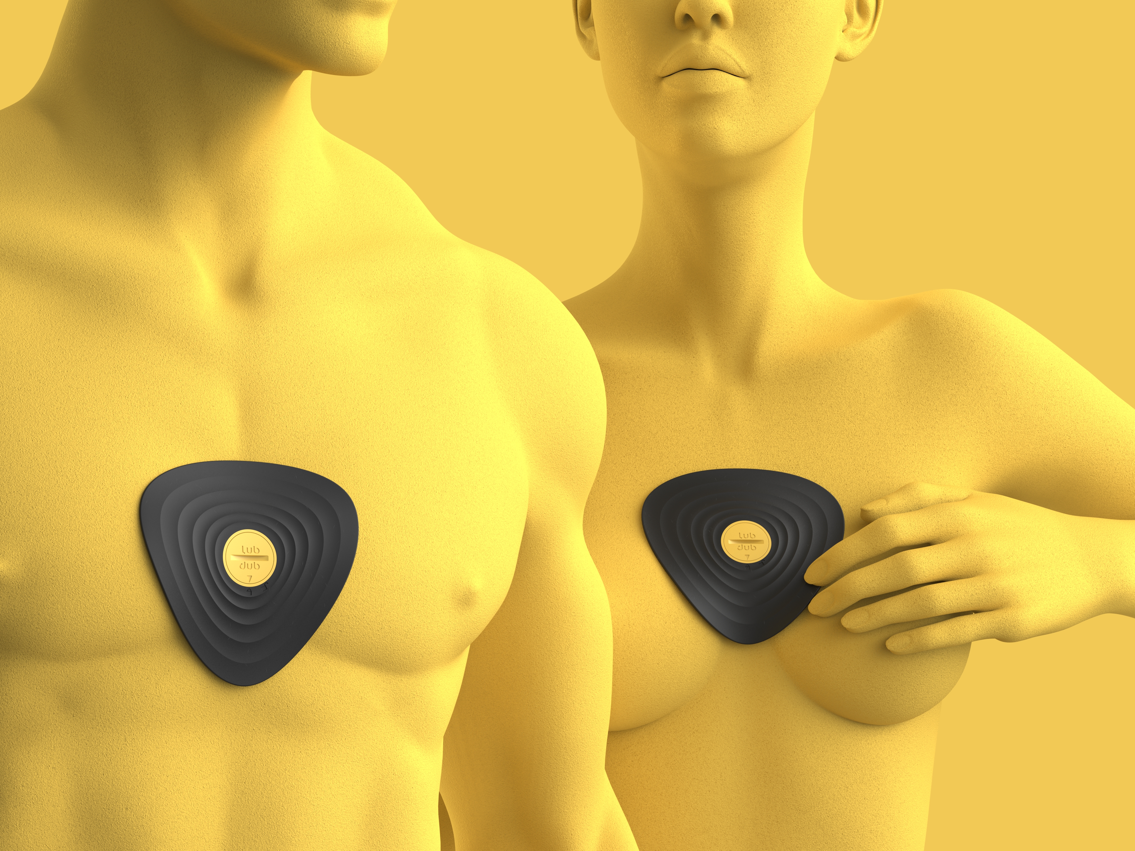 lubdub wearable patch on body diagram