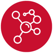 Molecules red icon