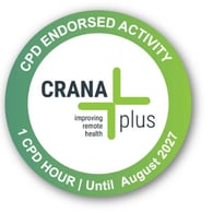 Crana Plus logo green white and black circle