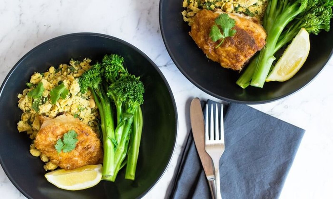 spiced-fish-with-chickpea-mash-and-greens