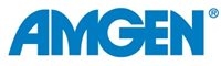 An image featuring the repeated text 'Amgen, Inc.' representing the logo of a prominent biotechnology company.