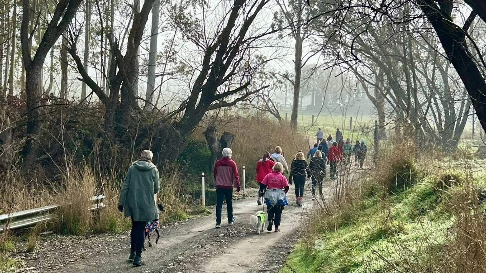 A Heart Foundation Walking group walking through the Adelaide Hills