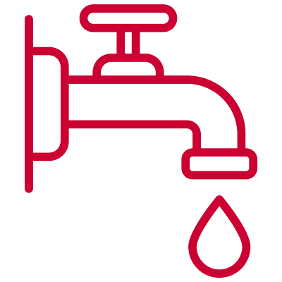 red outline of tap