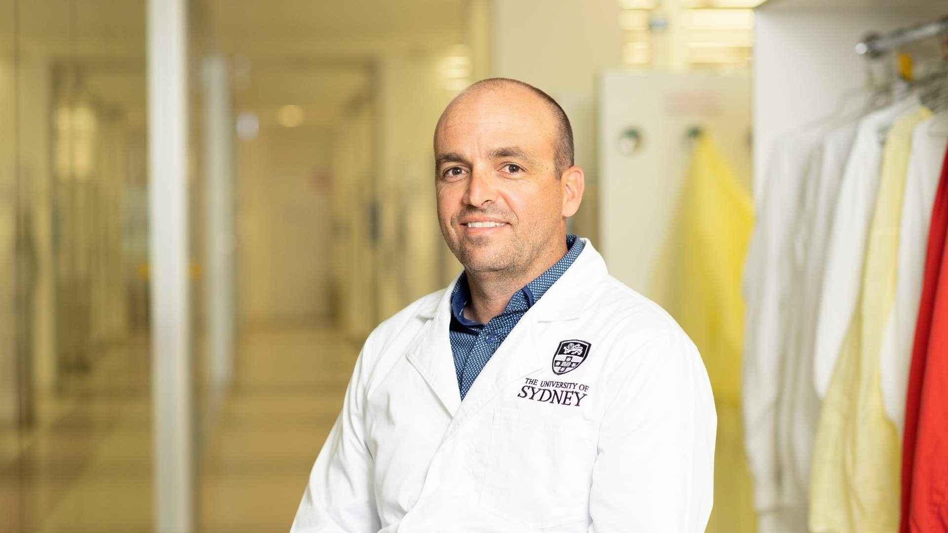 Heart disease researcher Professor Steven Wise standing in lab at University of Sydney