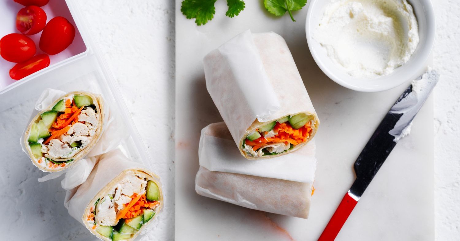 Sweet chilli chicken wraps