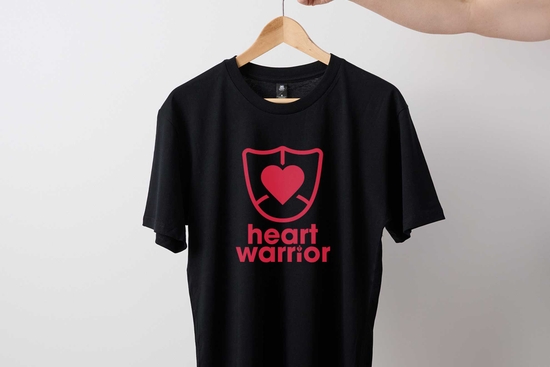 Heart warrior black t-shirt from the Heart Shop