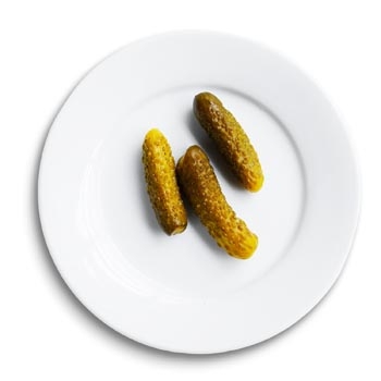 Pickled baby cucumbers