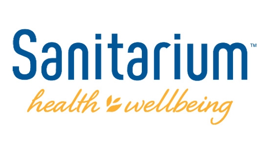 Santarium Health & Wellbeing logo: A simple yet elegant logo featuring the name "Santarium" in a modern font with a leaf-like symbol above it.