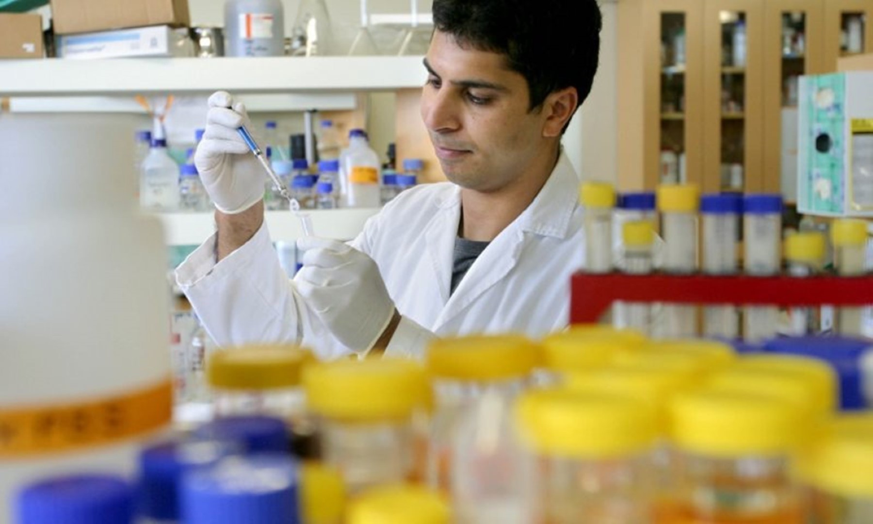 Man performing tests in the laboratory