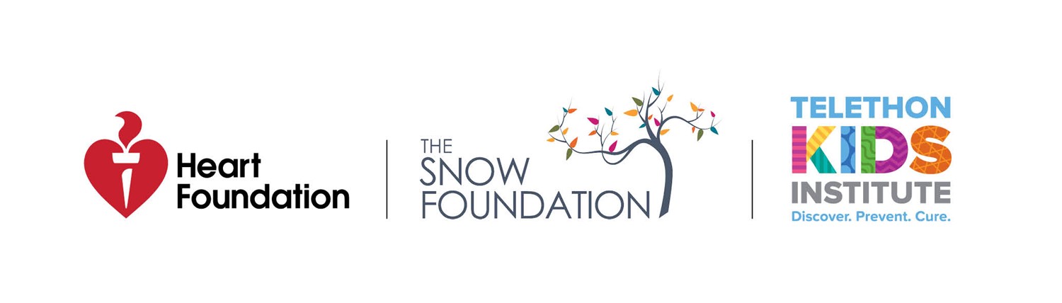 Logos:  Heart Foundation, The Snow Foundation, Telethon Kids Institute