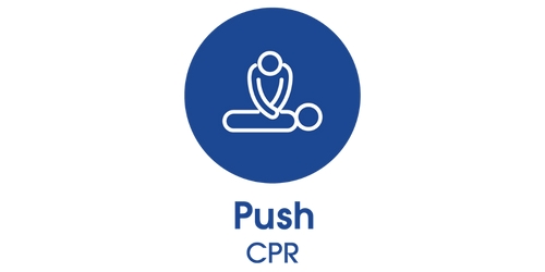 An icon representing a person doing CPR on a person who has had a cardiac arrest
