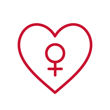 Icon representing women's cardiovascular health