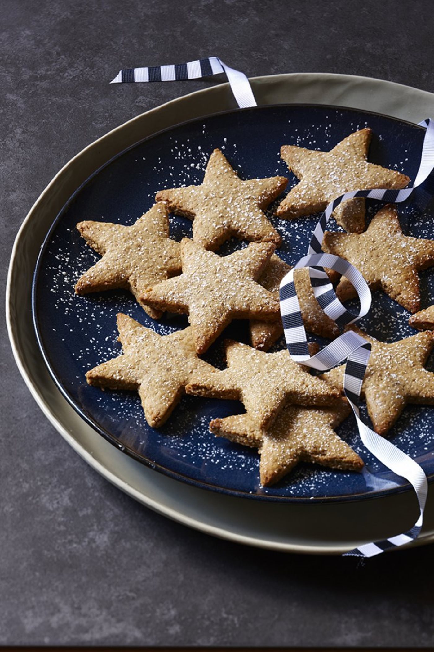 Delicious cookies with a decorative ribbon