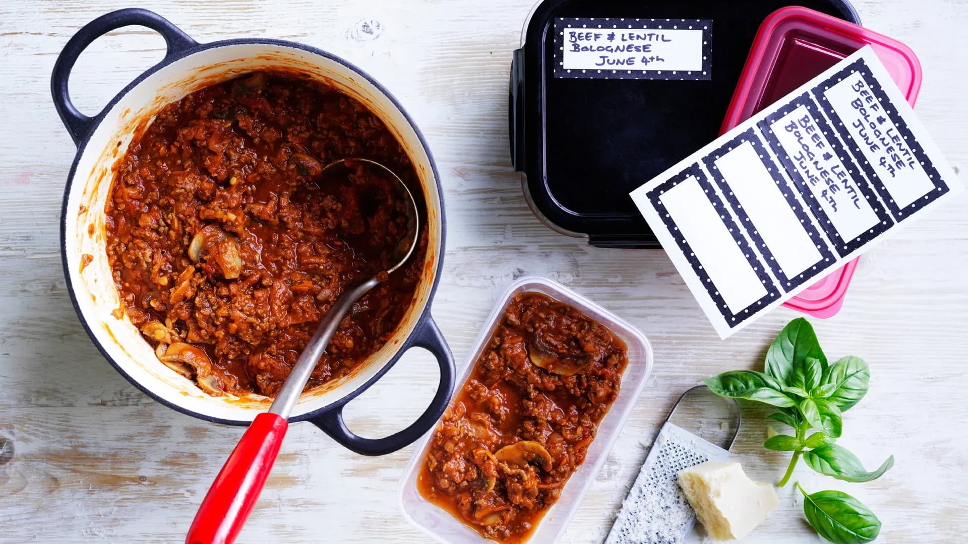 Beef and lentil bolognese