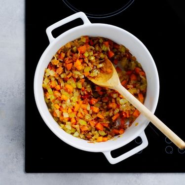 Heat oil and cook zucchini and shallots