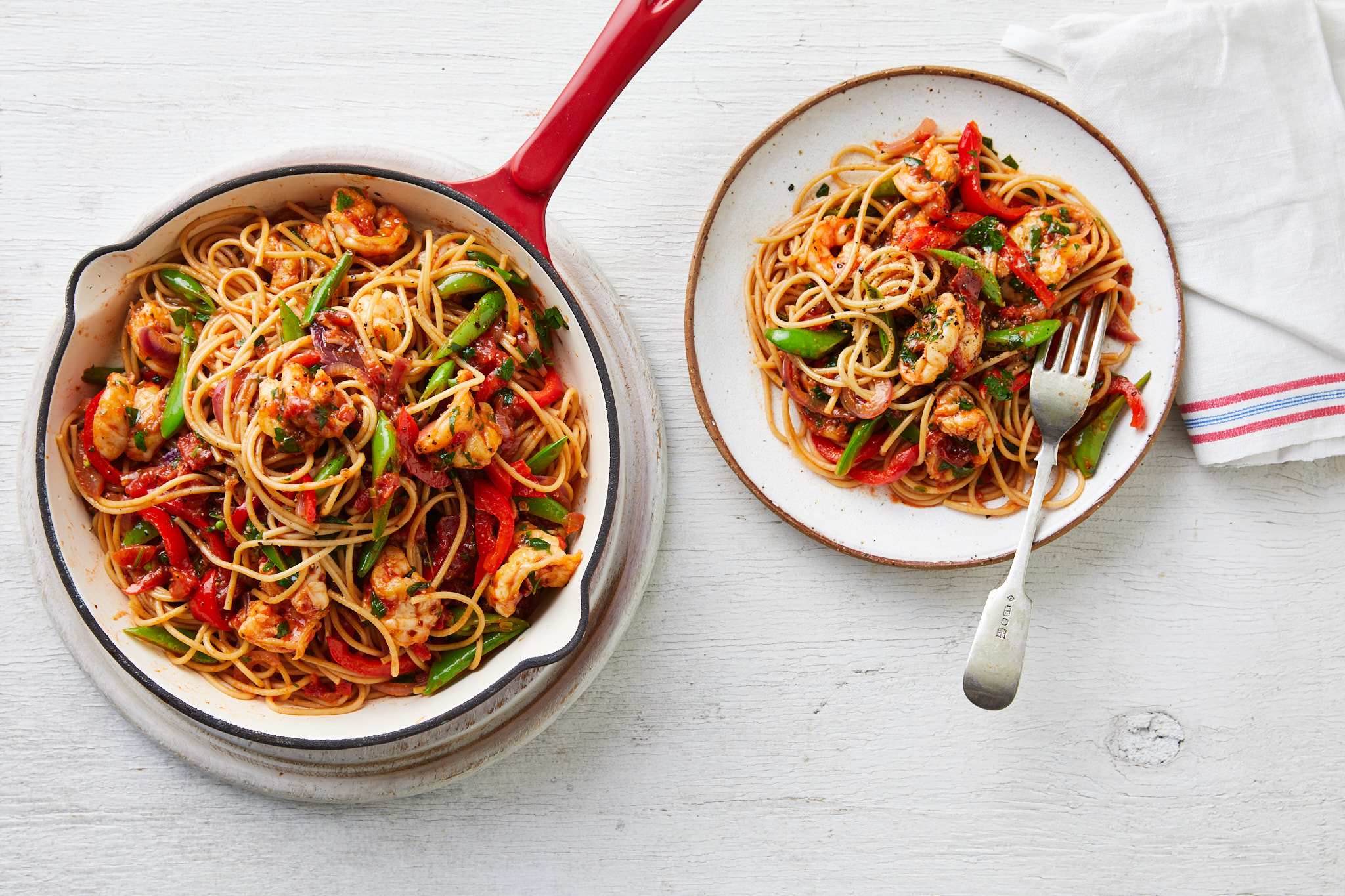 Chilli garlic prawn spaghetti
