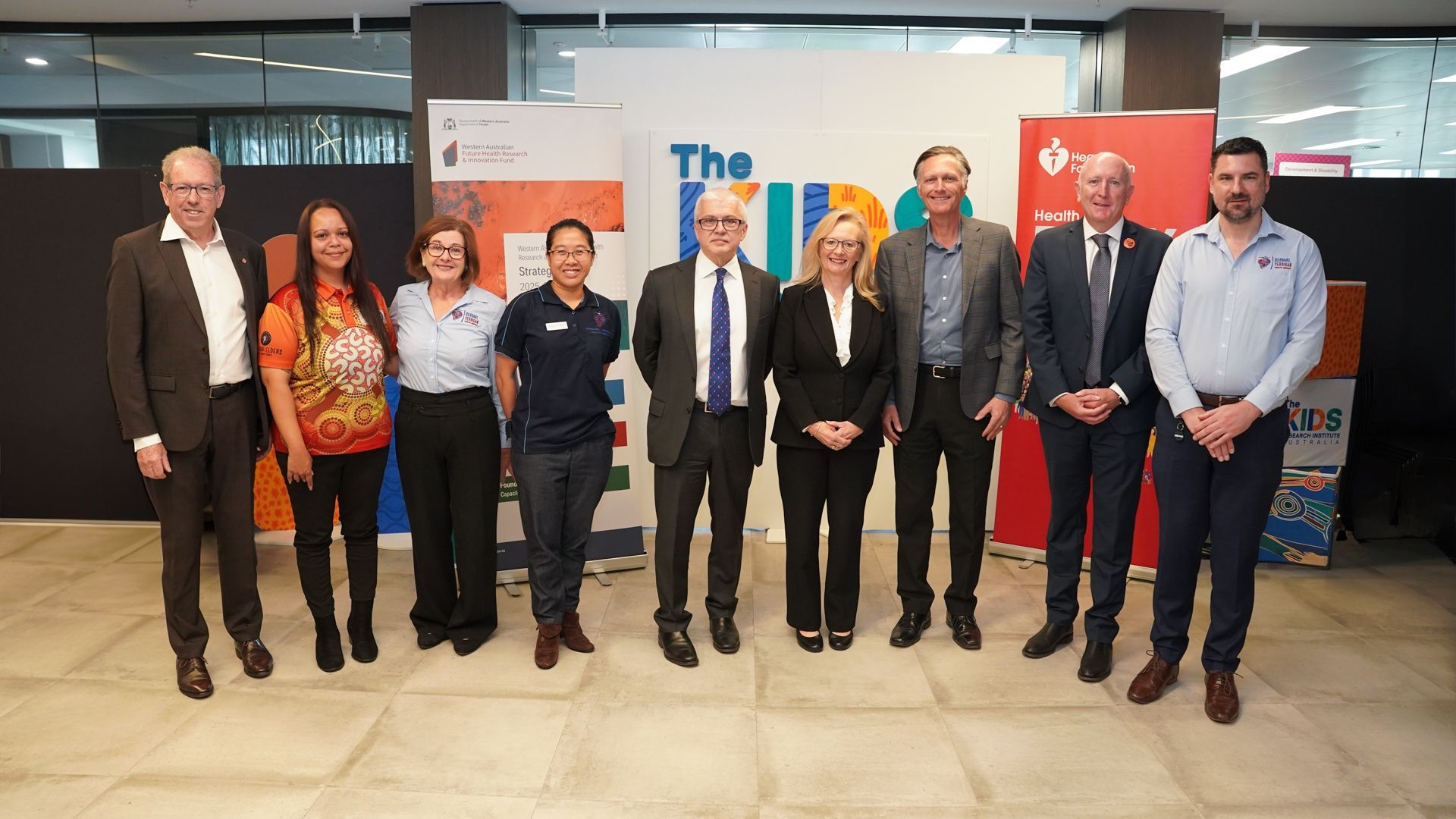 Today’s announcement by the World Heart Federation was celebrated by Western Australian Minister for Medical Research, Stephen Dawson, Heart Foundation CEO David Lloyd, and eminent Perth-based RHD researcher Professor Jonathan Carapetis AM, in an event at The Kids Institute this morning.