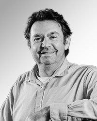 A monochrome image of Professor Ray Mahoney.