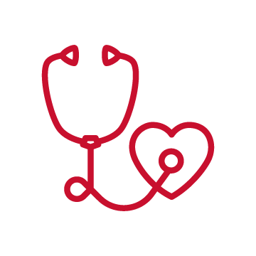 Red stethoscope icon