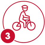 Person riding bike icon