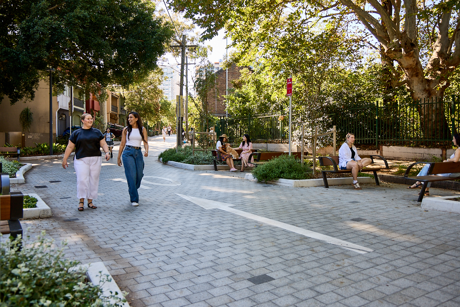 Two people walking