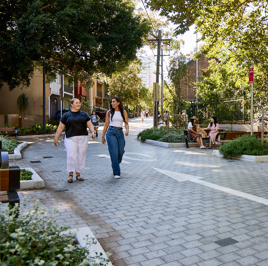 Two people walking