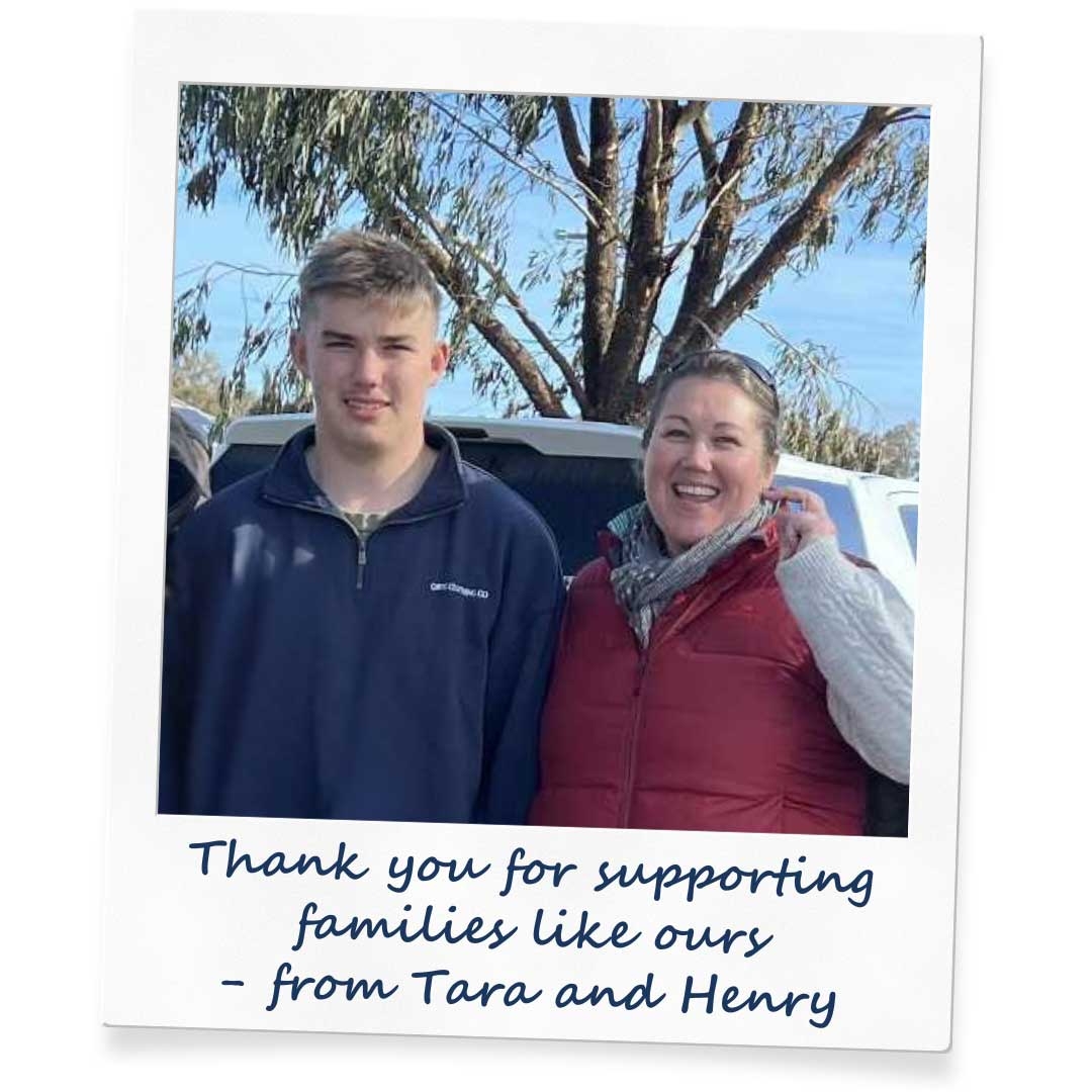Tara and Henry polaroid - thank you for supporting families like ours 