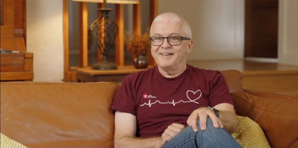 David Lloyd wearing a Heart Foundation shirt