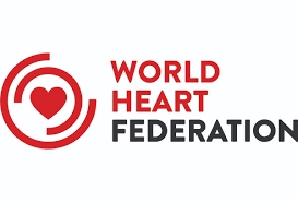 World Heart Federation logo: A red heart with a globe inside, symbolizing global efforts to promote heart health.