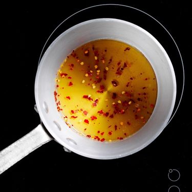 chilli oil in pan