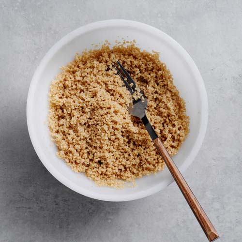 Preparing couscous in a heatproof bowl