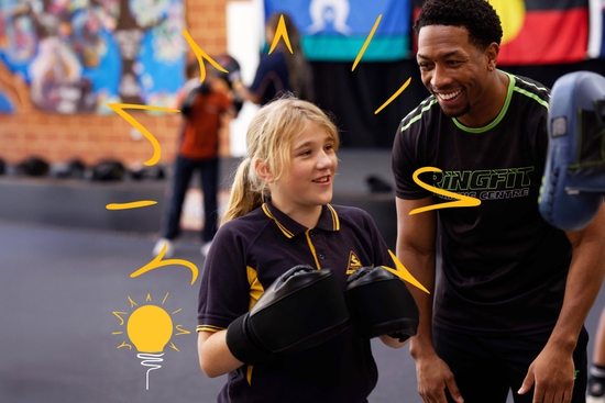 Previous AAIC recipient A women on a VR exercise machine