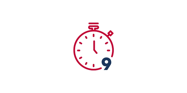 Clock icon every 9 minutes