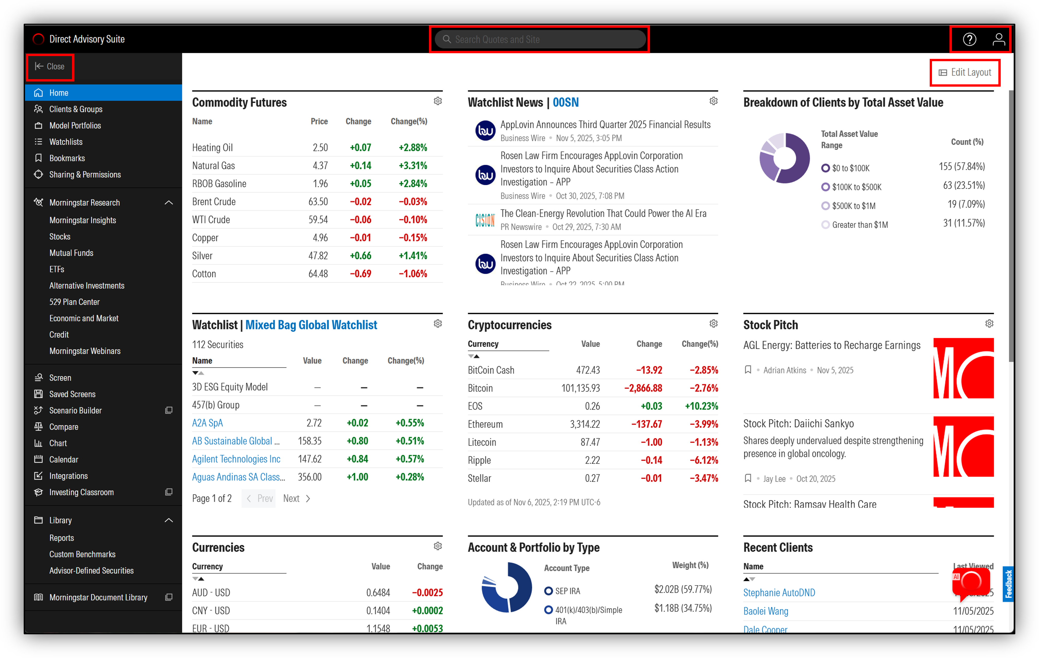 Advisor Workstation Support