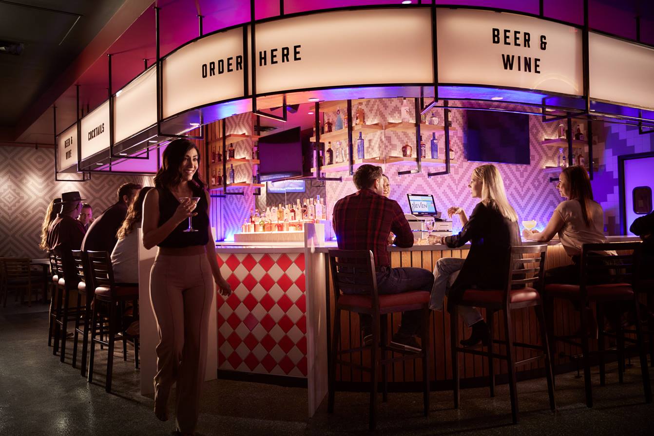 People at bar of food court