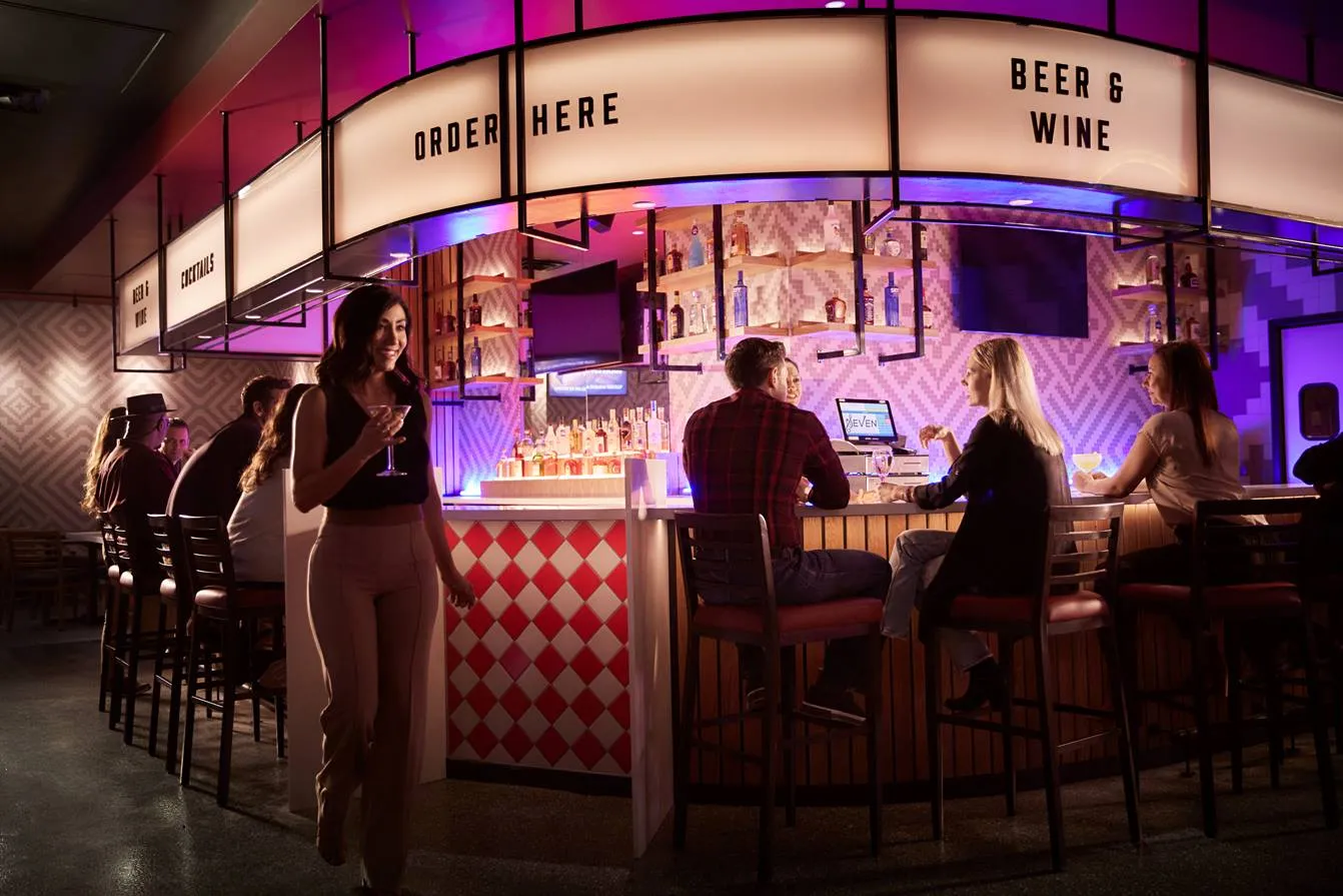 People at bar of food court