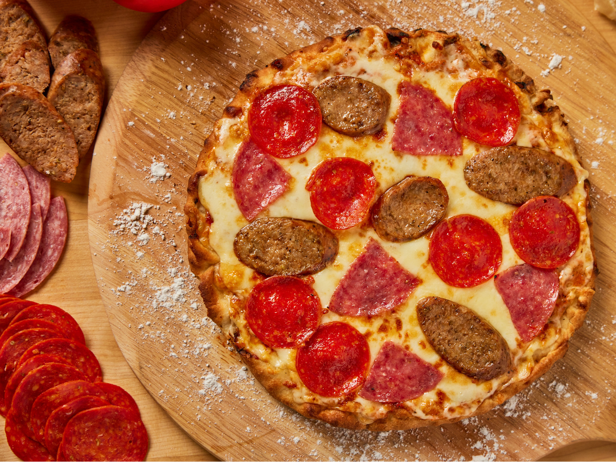 Meat Lover's Pizza at Dough Mama's Restaurant