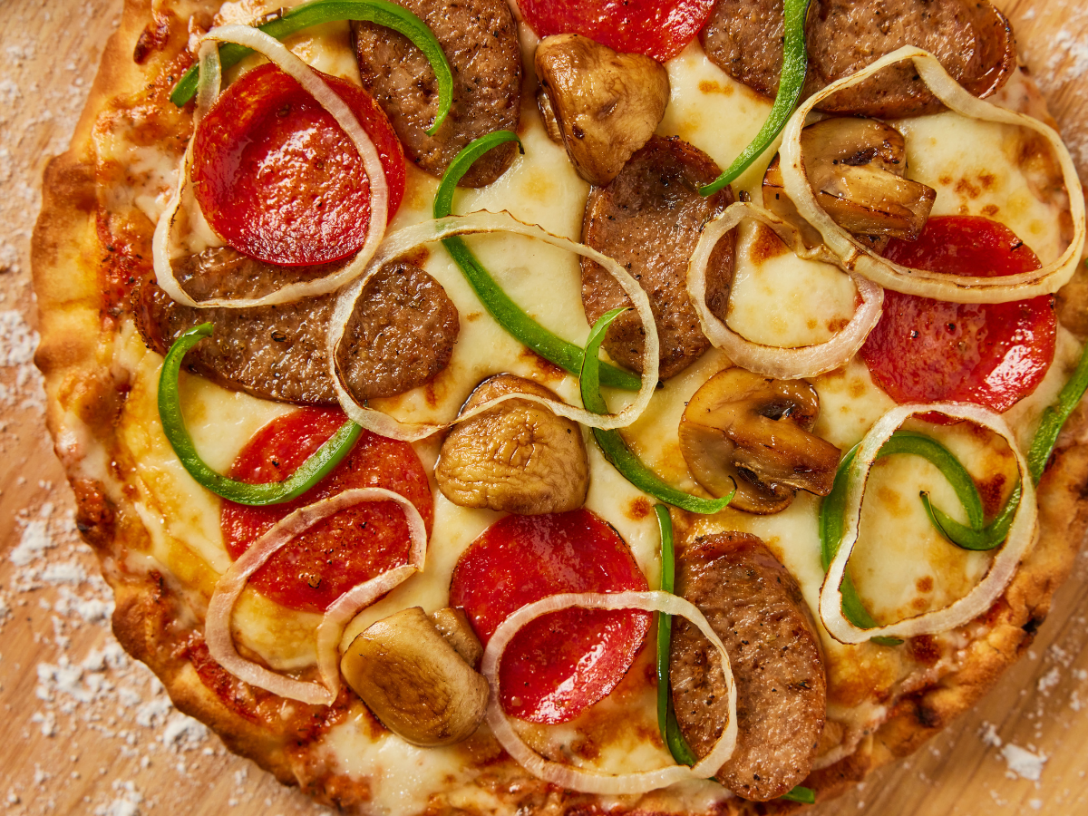 Supreme Pizza at Dough Mama's Restaurant