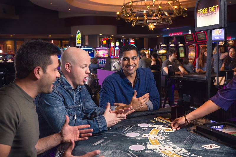 Men playing blackjack