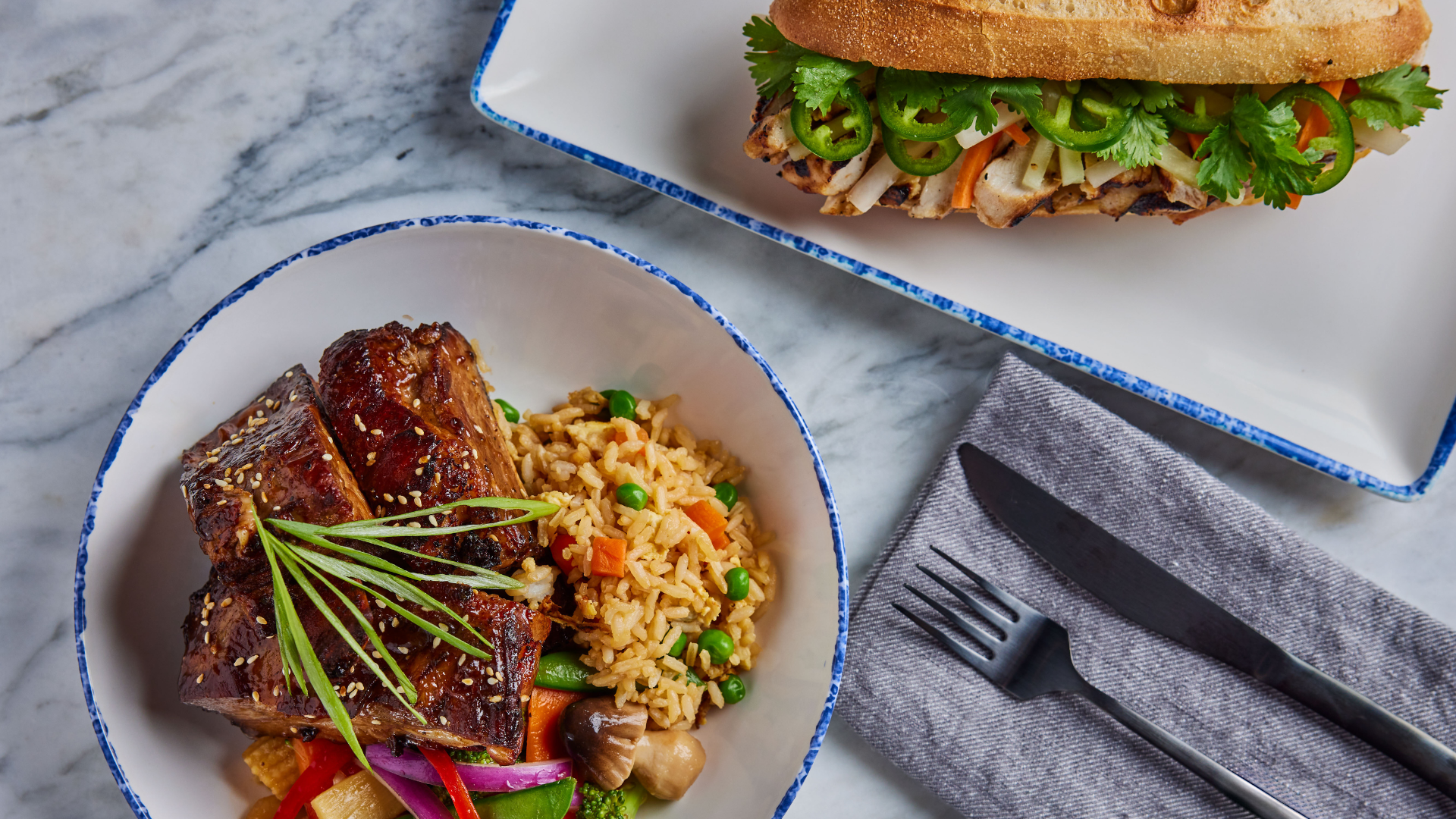 Asian Beef Bowl & Banh Mi at Jade & Co. Restaurant